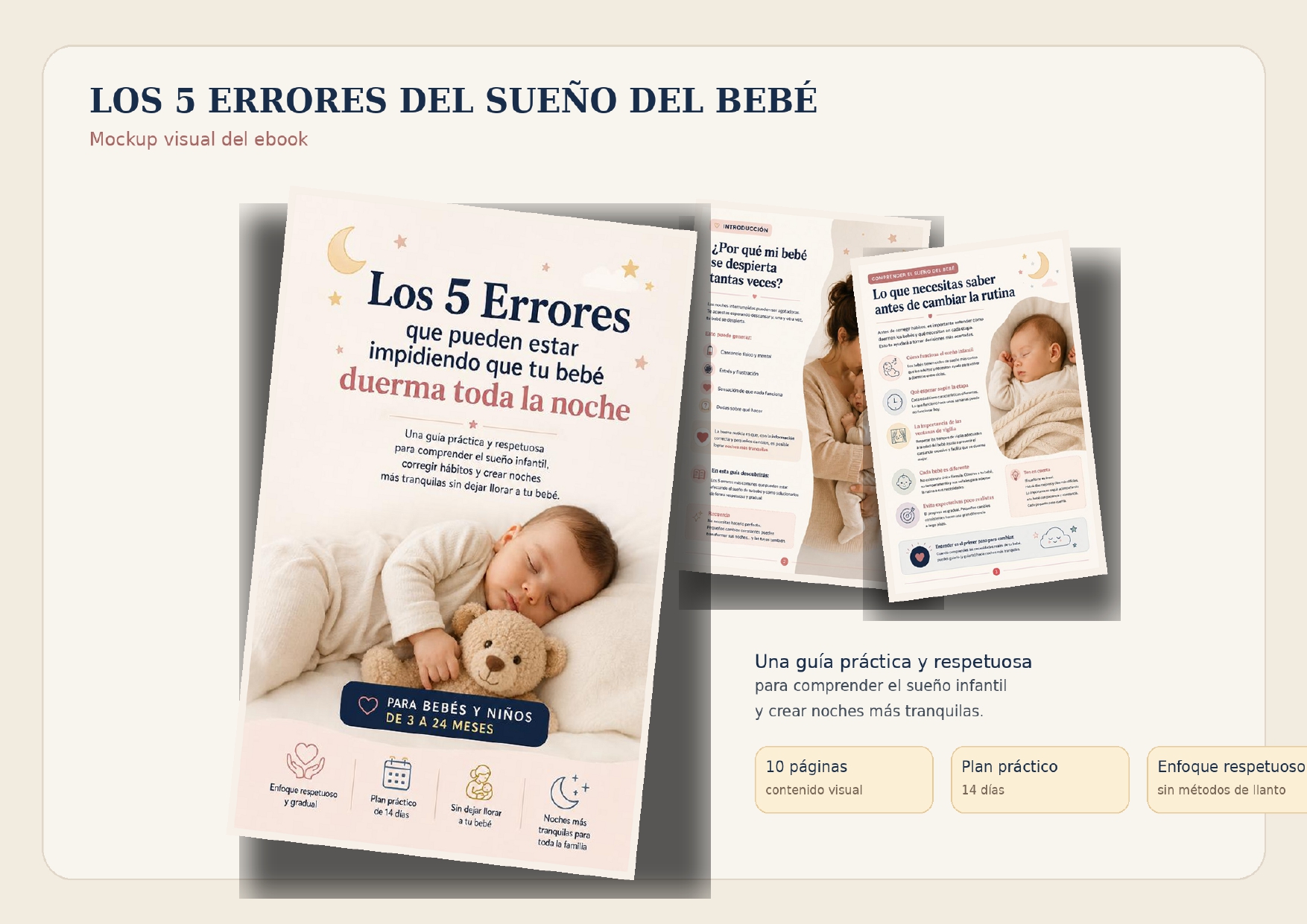 Mockup del ebook Los 5 Errores del Sueño del Bebé